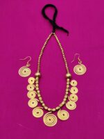 Handcrafted Brass Spiral Necklace & Earrings Set – Tribal Folk Jewellery