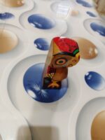 Wooden Owl Figurine – Vibrant Folk Art - Image 2