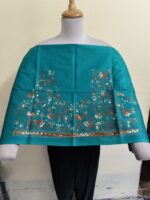 Premium Cotton Kantha Stitch Blouse Material –  Floral Embroidered Blouse Fabric - Image 5