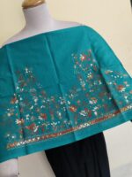 Premium Cotton Kantha Stitch Blouse Material –  Floral Embroidered Blouse Fabric - Image 3