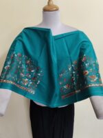 Premium Cotton Kantha Stitch Blouse Material –  Floral Embroidered Blouse Fabric - Image 4
