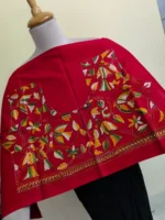 Premium Cotton Kantha Stitch Blouse Material – Multicolor Floral Embroidery - Image 5