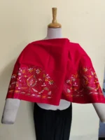 Premium Cotton Kantha Stitch Blouse Material – Multicolor Floral Red - Image 4