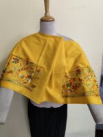 Premium Cotton Kantha Stitch Blouse Material yellow - Image 5