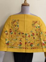 Premium Cotton Kantha Stitch Blouse Material yellow - Image 4