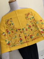 Premium Cotton Kantha Stitch Blouse Material yellow - Image 2