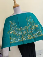 Premium Cotton Kantha Stitch Blouse Material – Handcrafted Floral Embroidered - Image 3