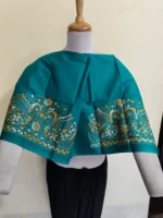 Premium Cotton Kantha Stitch Blouse Material – Handcrafted Floral Embroidered - Image 4