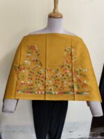 Premium Cotton Kantha Stitch Blouse Material Yellow Brown Mix Color