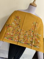 Premium Cotton Kantha Stitch Blouse Material Yellow Brown Mix Color - Image 2