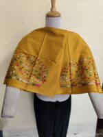 Premium Cotton Kantha Stitch Blouse Material Yellow Brown Mix Color - Image 4