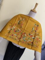 Premium Cotton Kantha Stitch Blouse Material Brown - Image 3
