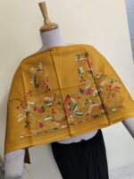 Premium Cotton Kantha Stitch Blouse Material Brown - Image 2