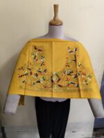 Premium Quality Cotton Kantha Blouse Material – Multicolor Floral Embroidery Yellow