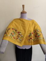 Premium Quality Cotton Kantha Blouse Material – Multicolor Floral Embroidery Yellow - Image 4