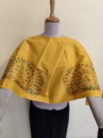 Premium Cotton yellow Kantha Stitch Blouse Material - Image 4