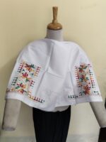 Premium Quality Pure Cotton Kantha Blouse Material White - Image 4