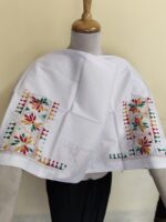Premium Quality Pure Cotton Kantha Blouse Material White - Image 3
