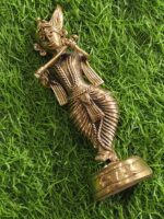 Handcrafted Dokra Brass Lord Krishna Showpiece – Traditional Tribal Metal Art - Image 2
