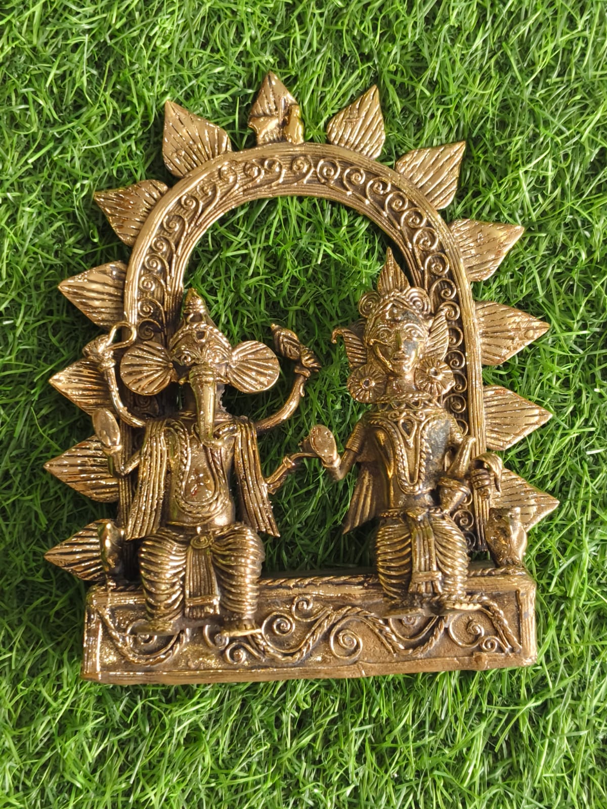 WhatsApp Image 2026-07-09 at 11.21.55 PM (2) Handcrafted Dokra Brass Ganesha & Lakshmi Showpiece – Traditional Tribal Metal Art - Image 1