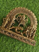 Handcrafted Dokra Brass Durga Wall Art Showpiece – Traditional Tribal Metal Craft - Image 2