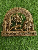 Handcrafted Dokra Brass Durga Wall Art Showpiece – Traditional Tribal Metal Craft