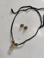 Handcrafted Dokra Brass Necklace Set – Tribal Bell Motif Design - Image 2