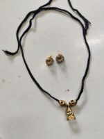 Handcrafted Dokra Brass Necklace Set – Tribal Bell Motif Design - Image 3