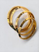 Aluminium Alloy Bangles – Gold‑Tone Electroplated Finish