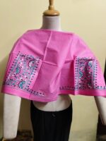 Handmade Pink Cotton Kantha Stitch Blouse Piece - Image 5