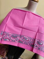 Handmade Pink Cotton Kantha Stitch Blouse Piece - Image 3