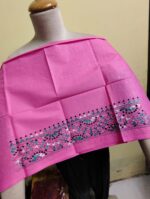 Handmade Pink Cotton Kantha Stitch Blouse Piece - Image 2