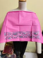 Handmade Pink Cotton Kantha Stitch Blouse Piece