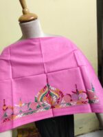 Cotton Kantha Stitch Blouse Elements – Hand Embroidered Pink - Image 3