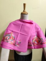 Cotton Kantha Stitch Blouse Elements – Hand Embroidered Pink - Image 4