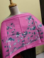 Handicraft Kantha Stitch Cotton Blouse Piece Material (pink colour) - Image 3
