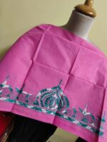 Pink Cotton Kantha Stitch Blouse Piece - Image 2