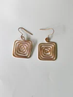 Handmade Square Spiral Copper Earrings for Women - Image 4