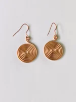 Handmade Spiral Pure Copper Wire Earrings - Image 2