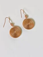 Handmade Spiral Pure Copper Wire Earrings - Image 3