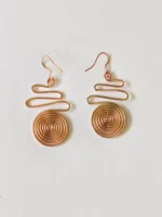 Handmade Pure Spiral Copper Earrings for Women - Image 4