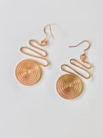 Handmade Pure Spiral Copper Earrings for Women - Image 2