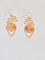 Handmade Spiral Pure Copper Earrings for Women - Image 4