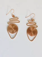 Handmade Spiral Pure Copper Earrings for Women
