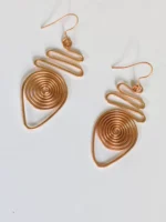 Handmade Spiral Pure Copper Earrings for Women - Image 2