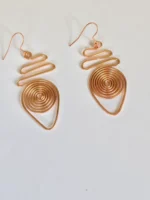 Handmade Spiral Pure Copper Earrings for Women - Image 3