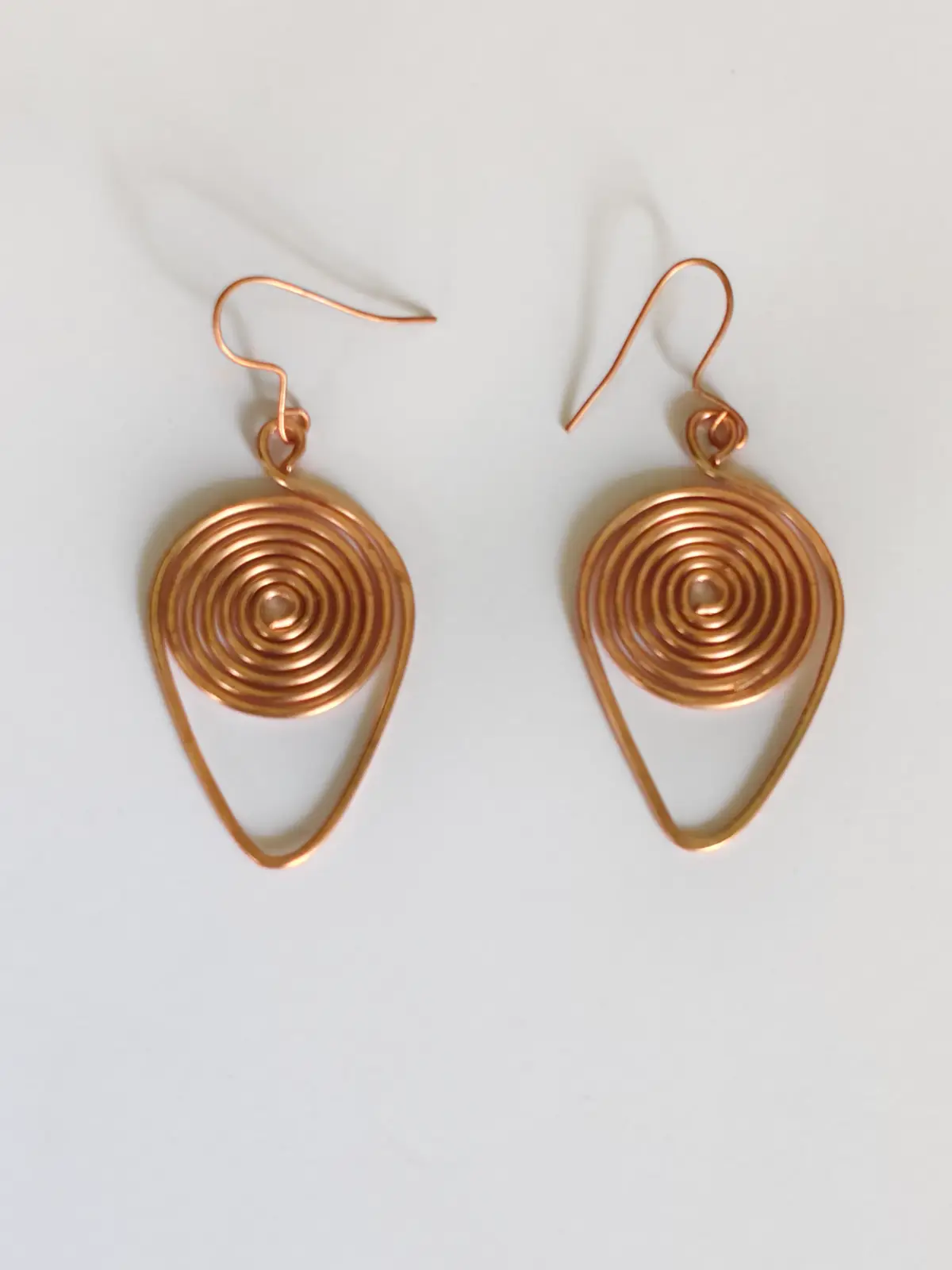 1001022618.webp Handmade Spiral Pure Copper Earrings - Image 1