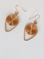 Handmade Spiral Pure Copper Earrings - Image 2