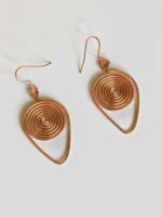 Handmade Spiral Pure Copper Earrings - Image 3