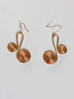 Handmade Double Spiral Pure Copper Wire Earrings - Image 4